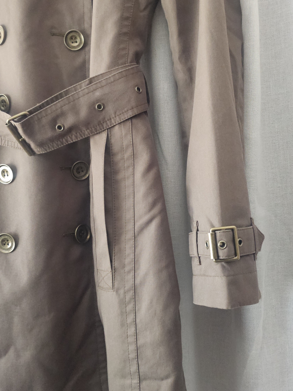 Burberry Green Cotton Trench Coat – Size UK 6 / US 4 - Picture 10 of 15